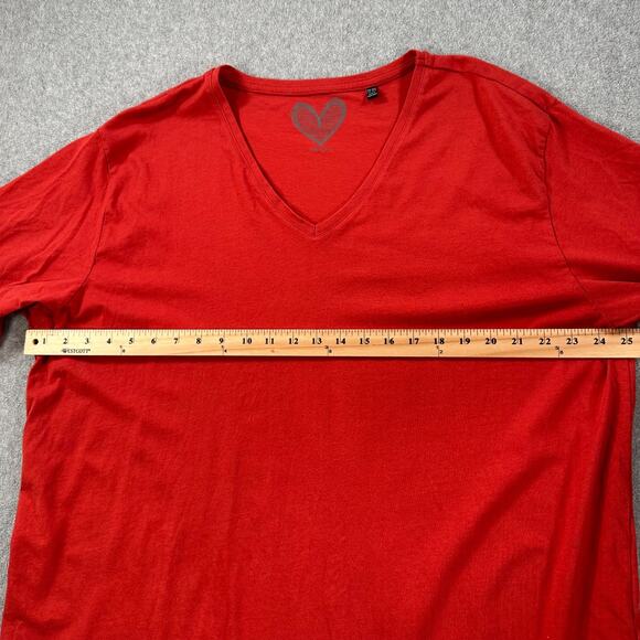 Ulla Popken V-Neck Short Sleeve Tee Shirt Women's 20/22 Red Cotton - Picture 6 of 9